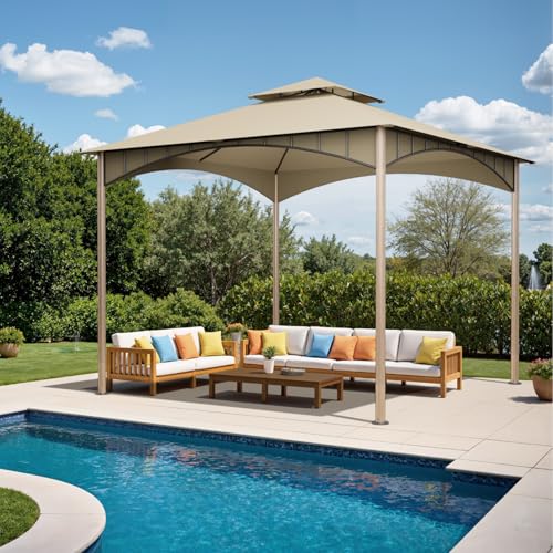10x10 Heavy Duty Soft Top Gazebo with Metal Frame A5905