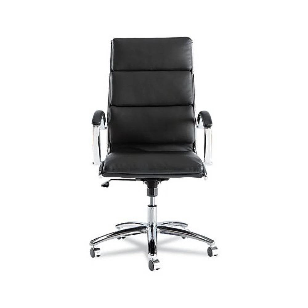 Black High-Back Chair with Chrome Base H495