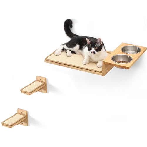 Cat Wall Shelves 3 In 1 Rubber Wood J181