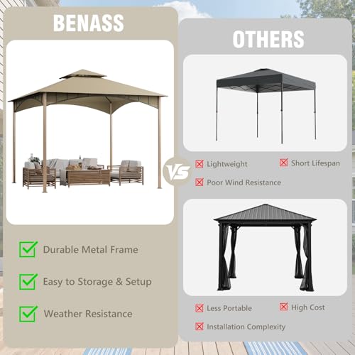 10x10 Heavy Duty Soft Top Gazebo with Metal Frame A5905