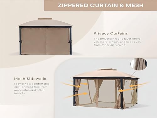 10x10 Heavy Duty Soft Top Gazebo with Metal Frame A5905