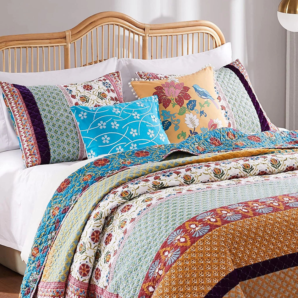 100% Cotton 5-Piece Full/Queen Quilt Set K788