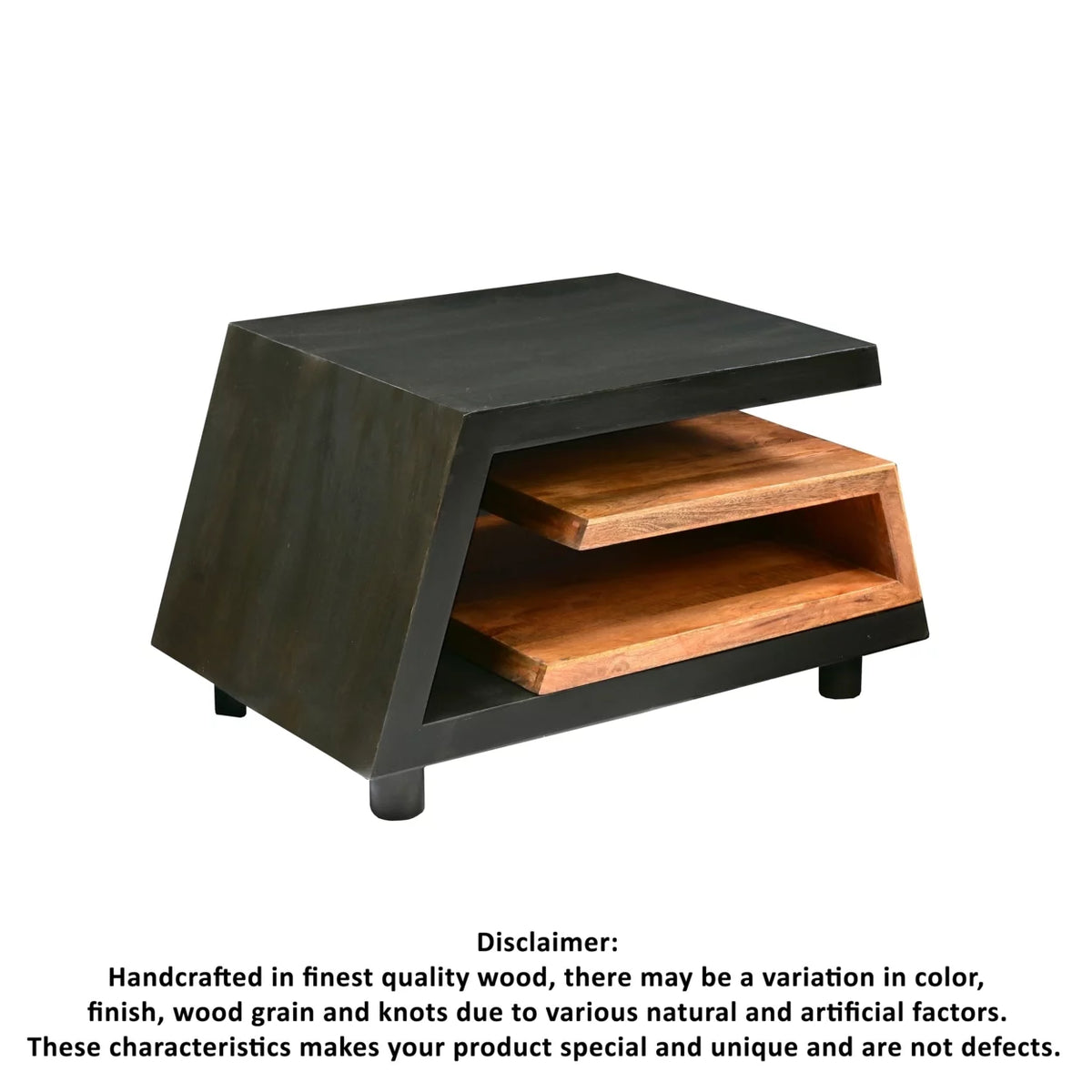 Handcrafted Coffee Table Dark Walnut and Natural Mango Wood G116220