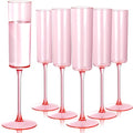 24 Pack 6Oz Gold Rim Clear Plastic Champagne Flutes O3637