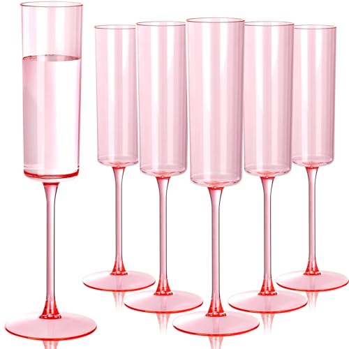 24 Pack 6Oz Gold Rim Clear Plastic Champagne Flutes O3637