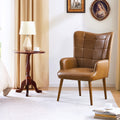 Faux Leather Accent Chair with High Back X86411
