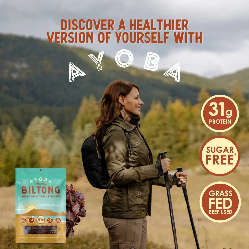 Air-Dried Grass Fed Beef Biltong Slices 2 Ounce Pack of 3 F673