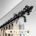1 in. Black Curtain Rod with 28 to 48 in. Extension X25324