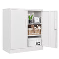 White Metal Storage Cabinet with Lock X447931