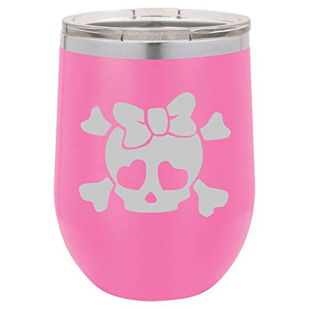 12 oz Double Wall Vacuum Insulated Stainless Steel Stemless Wine Tumbler D7909
