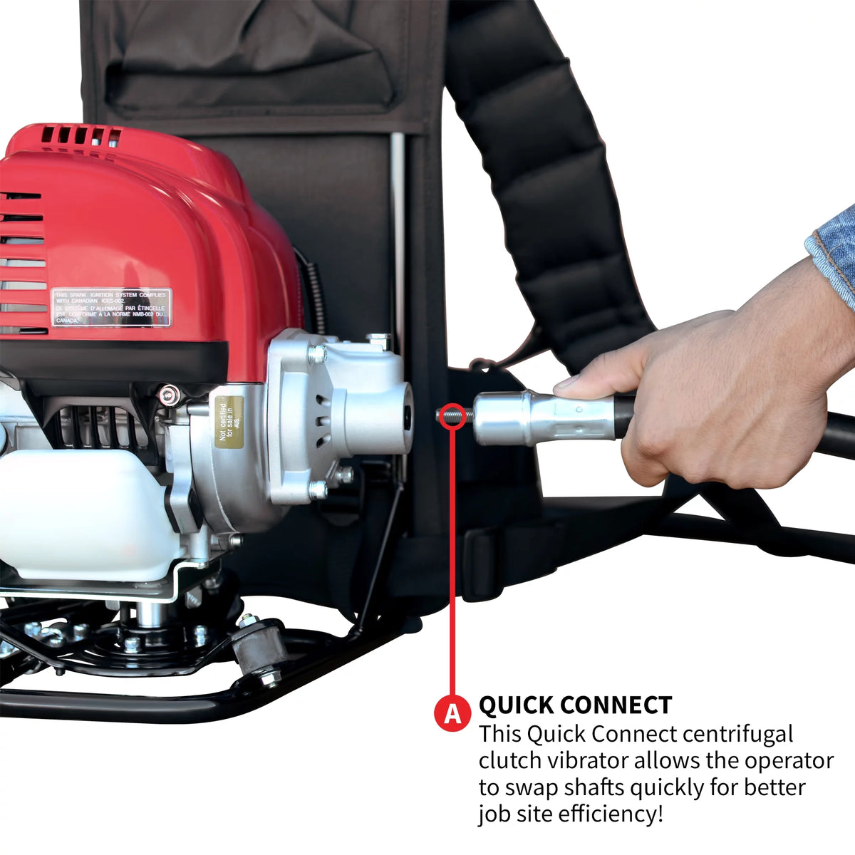 1.6 HP Concrete Vibrator with 10ft Whip Backpack G600