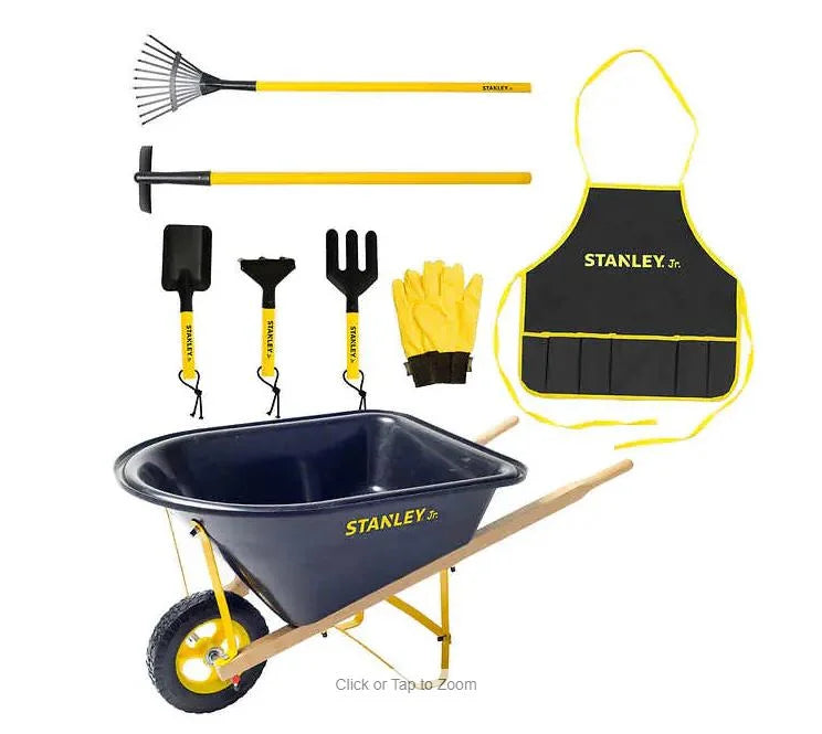Wheelbarrow and 7-piece Garden Set Y3677
