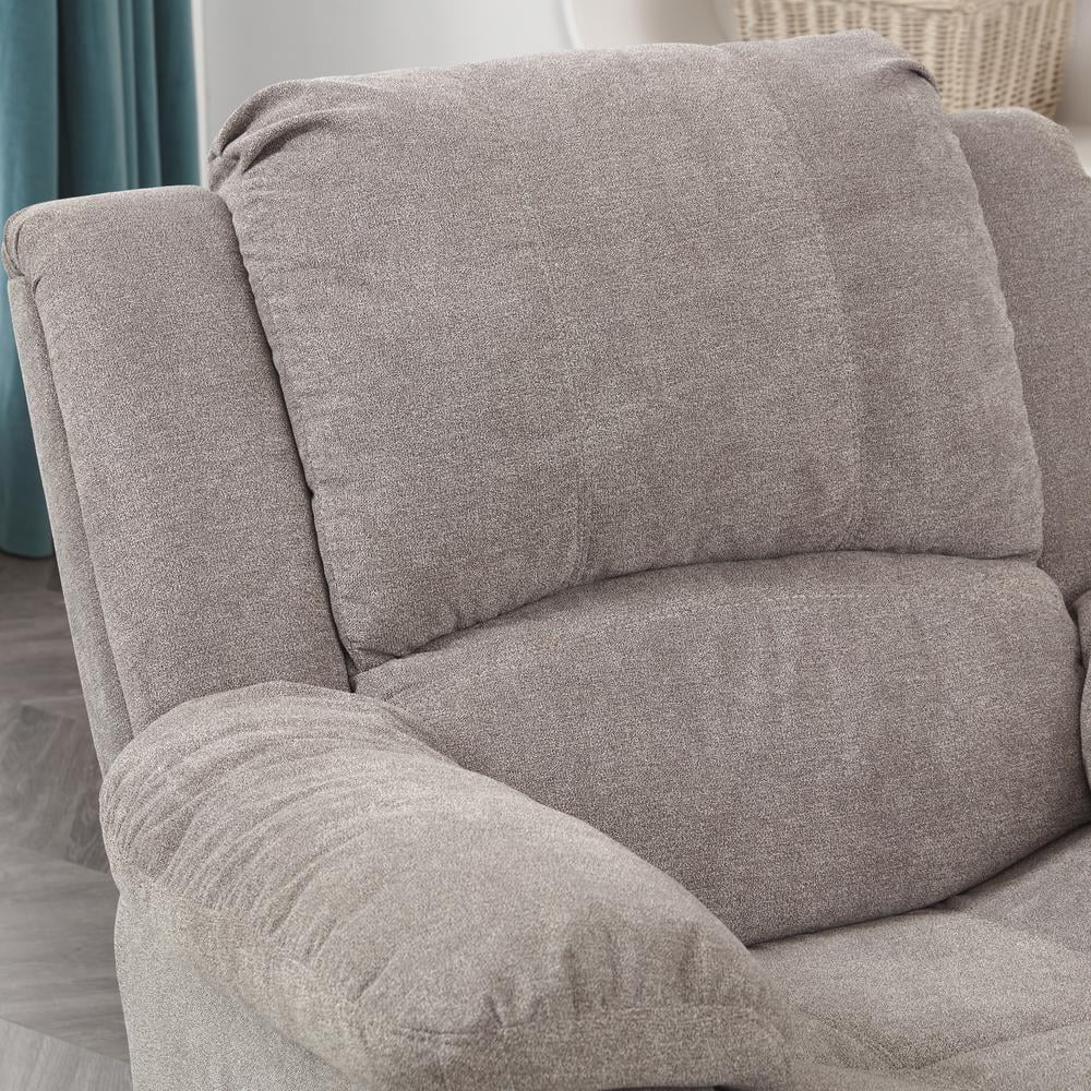 Ash Grey Microfiber Glider Rocker Recliner O981902