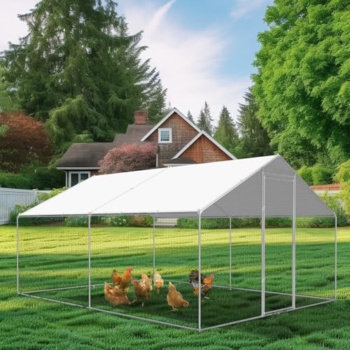 Waterproof Chicken Coop Cover 11.5 * 6.5 FT with Ball Bungees Cords Grey 2 Pack A7337