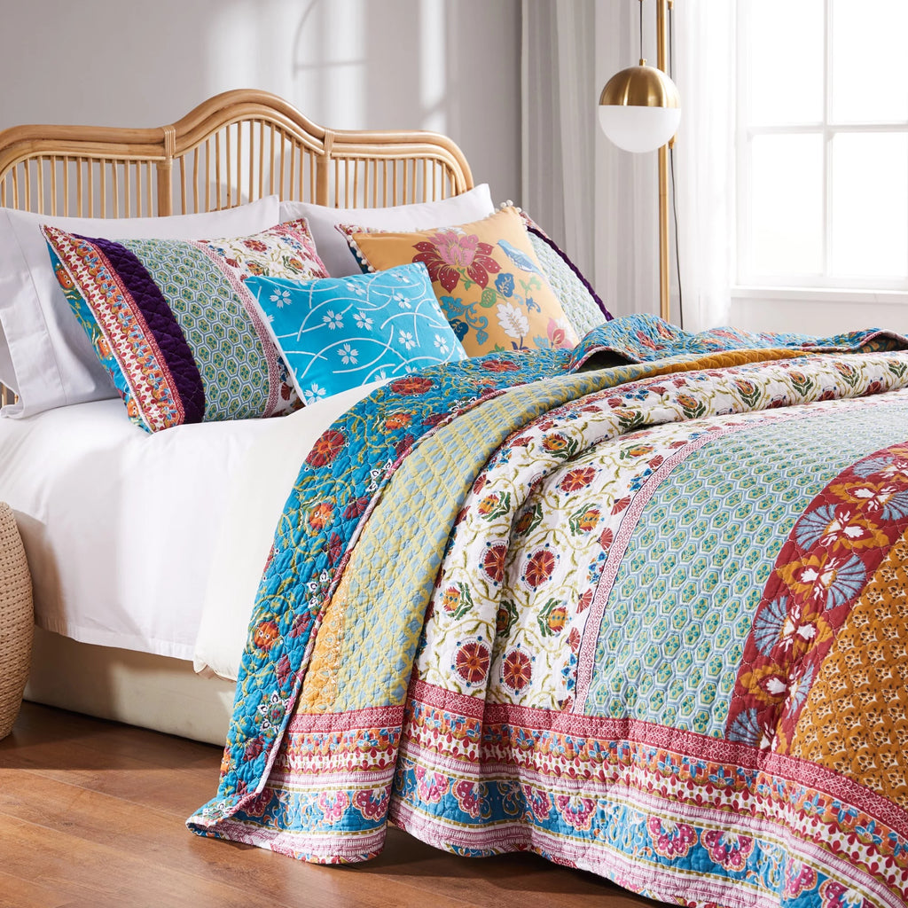 100% Cotton 5-Piece Full/Queen Quilt Set K788