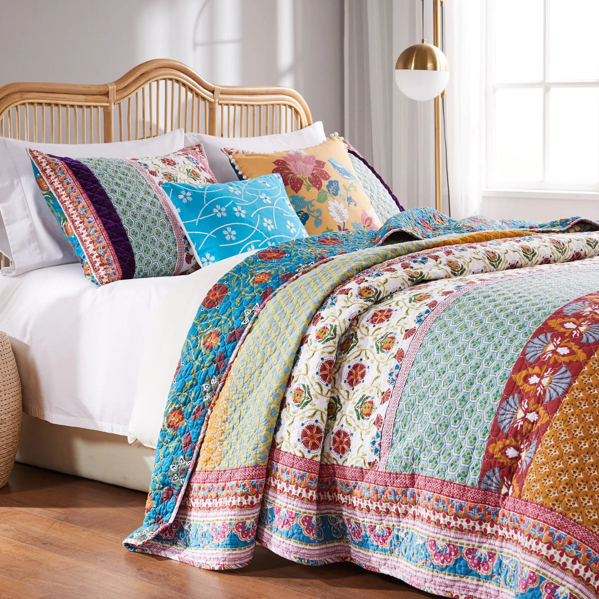 100% Cotton 5-Piece Full/Queen Quilt Set K788