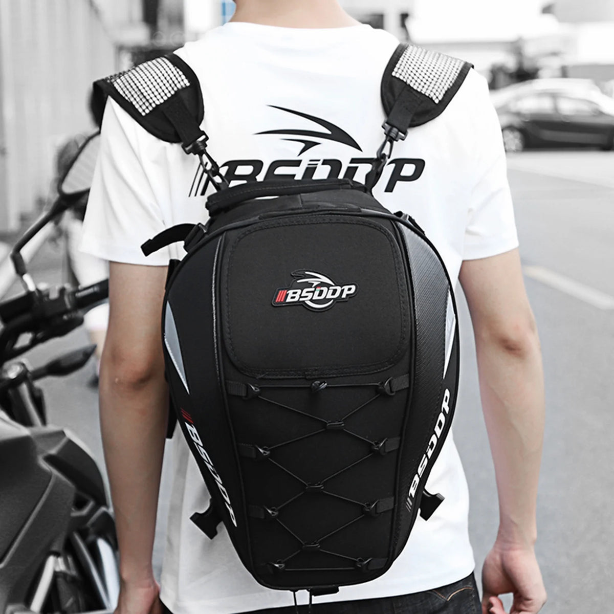 Waterproof Hard Shell Motorcycle Backpack N467