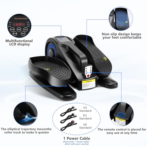 Adjustable Seated Under Desk Elliptical Machine with Remote J109700