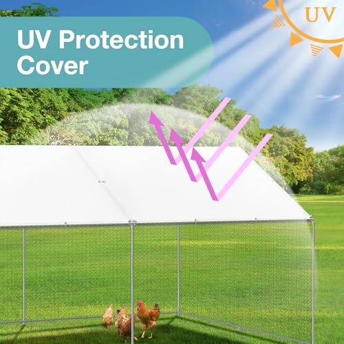 Waterproof Chicken Coop Cover 11.5 * 6.5 FT with Ball Bungees Cords Grey 2 Pack A7337